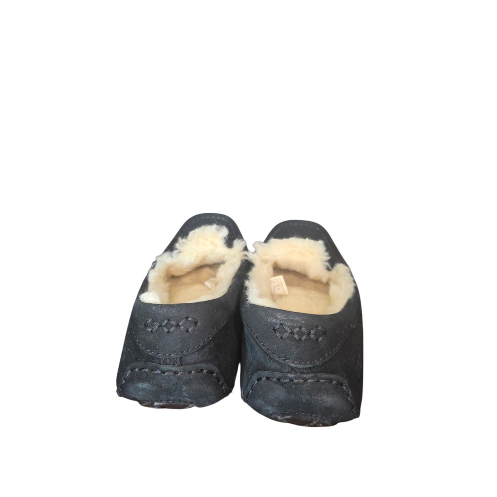 UGG Ansley Black Suede Shearling Moccasin Slippers Women 8 View 6